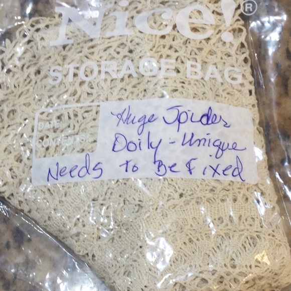 RARE big SPIDER doily centerpiece needs TLC READ - Picture 8 of 8